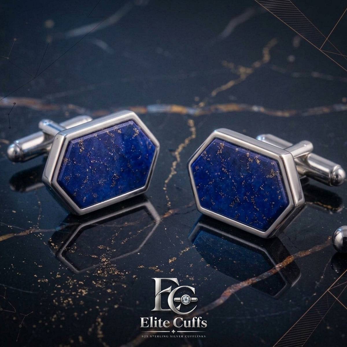 Lapis Lazuli Octagon Shape Cufflinks