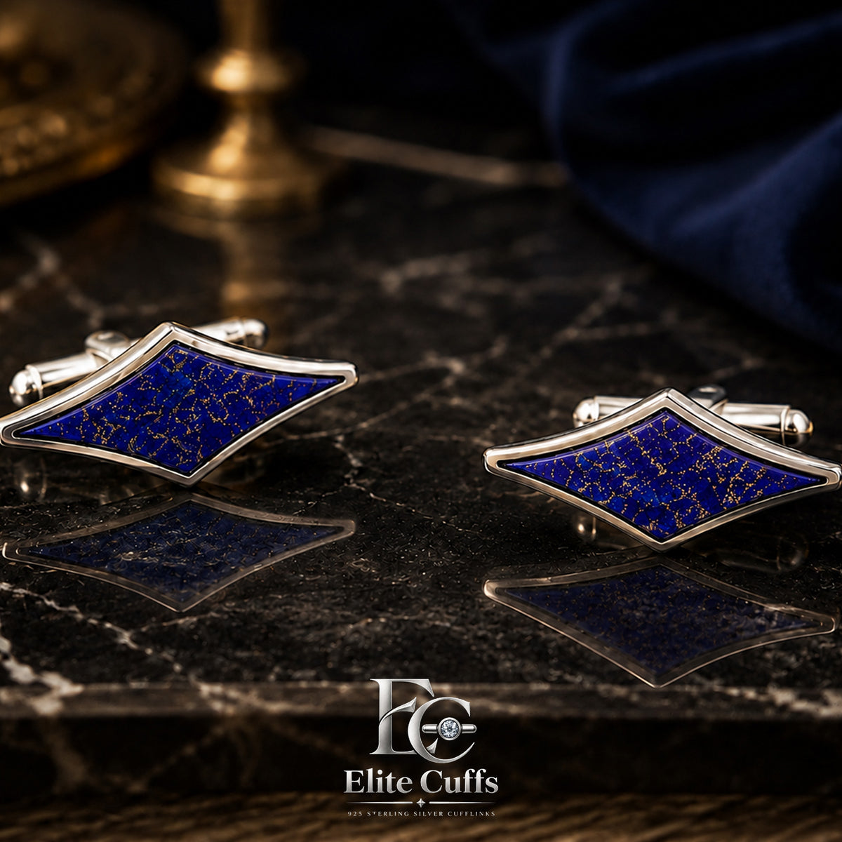 Lapis Lazuli Lozenge Shape Cufflinks