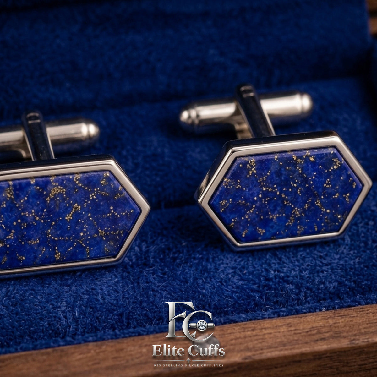 Lapis Lazuli Octagon Shape Cufflinks