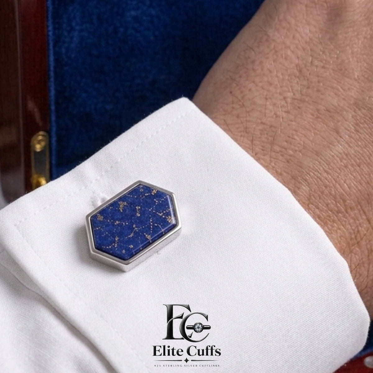 Lapis Lazuli Octagon Shape Cufflinks