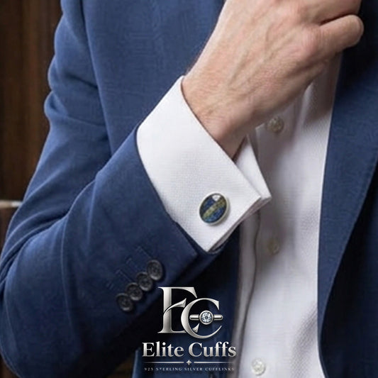 Blue Tiger EYE Oval Shape Cufflinks