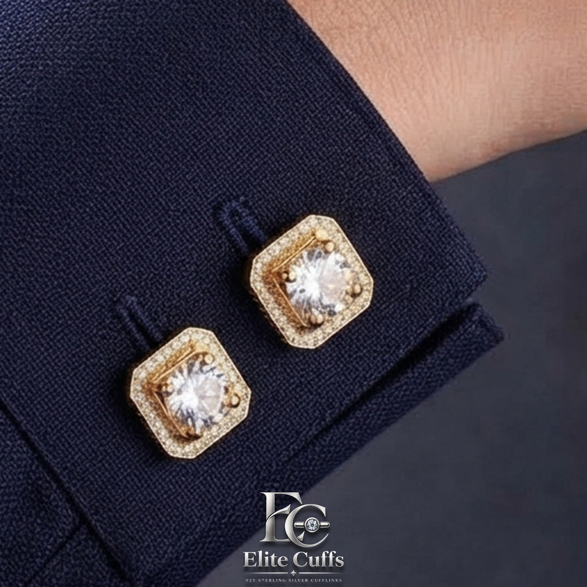 Moissanite Square Shape Cufflinks