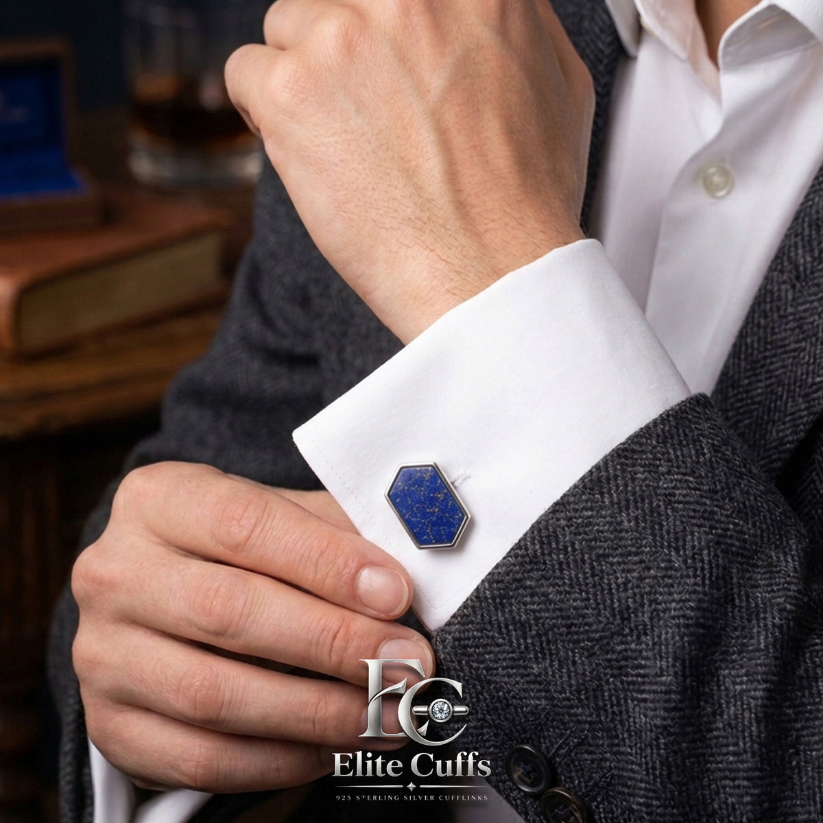 Lapis Lazuli Octagon Shape Cufflinks