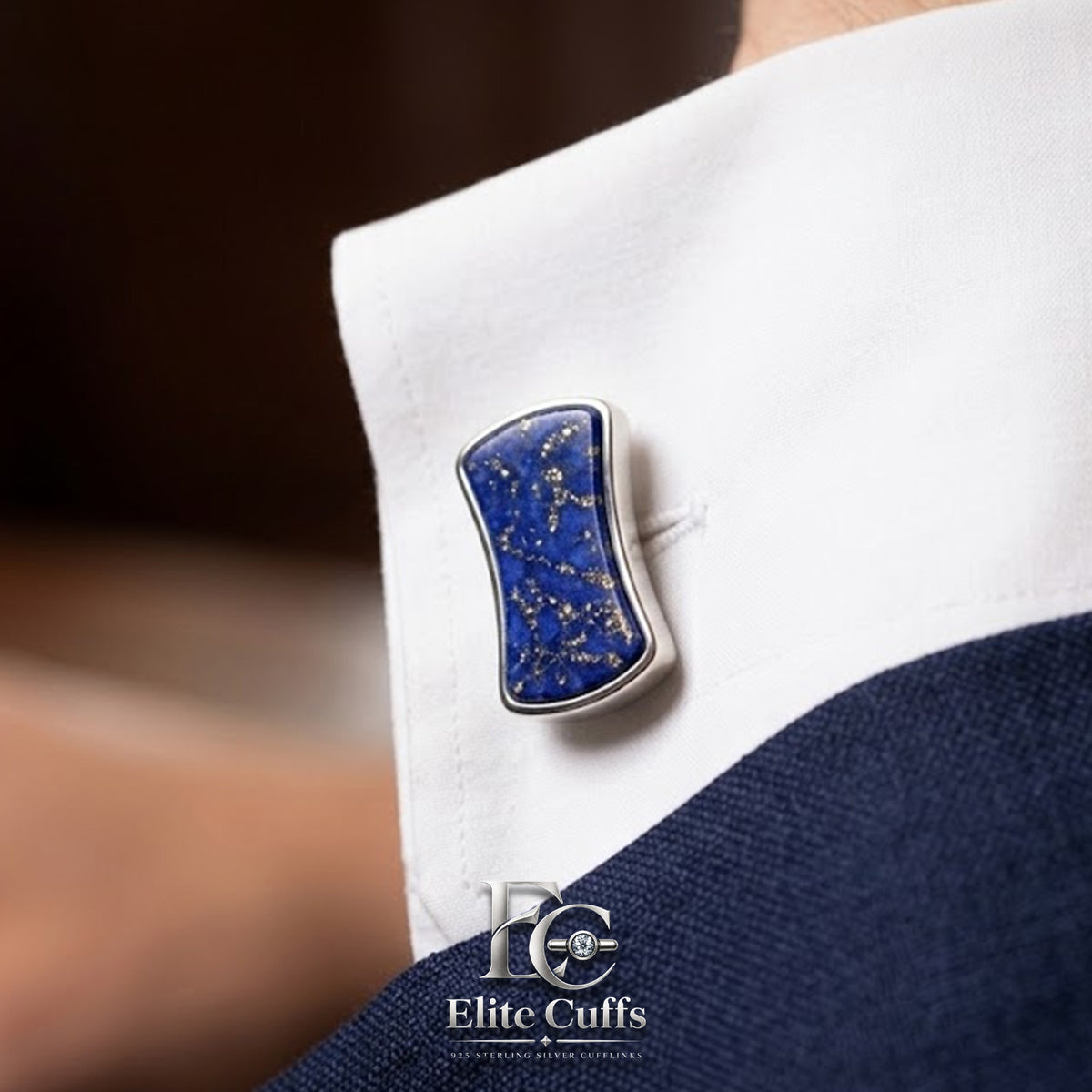 Lapis Lazuli Rectangle Cabachon Shape Cufflinks
